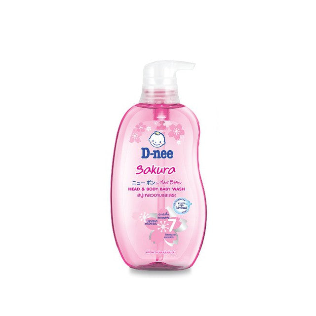 D-nee Sakura Head & Body Baby Wash, 380 ml