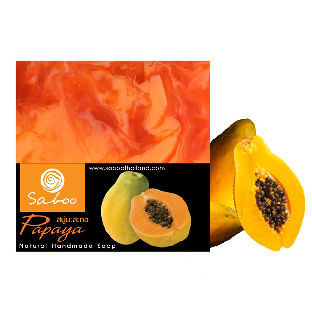 Saboo Natural Soap - Papaya, 100g