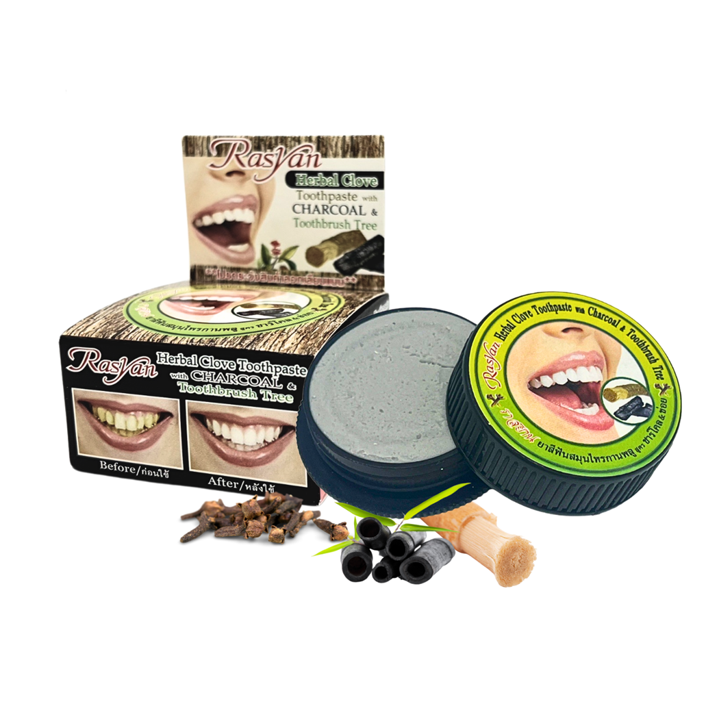 Isme Rasyan Herbal Clove Toothpaste with Charcol & Toothbrush Tree, 25g