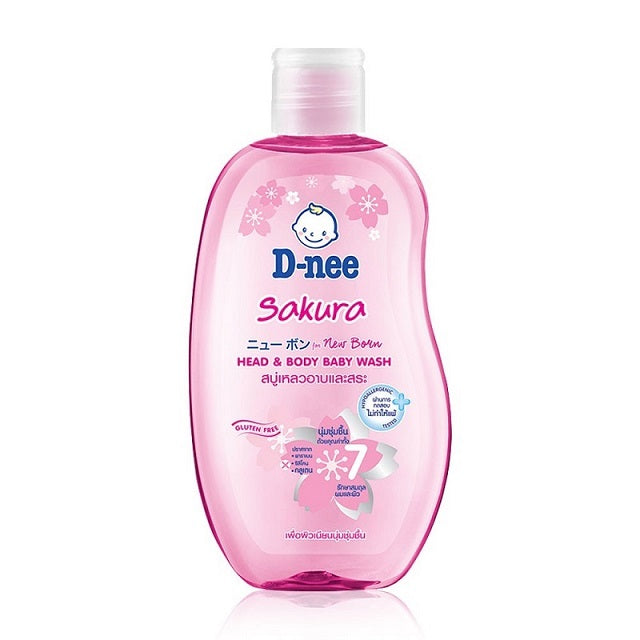 D-nee Sakura Head & Body Baby Wash, 200 ml