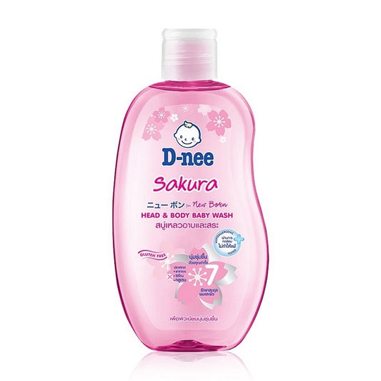D-nee Sakura Head & Body Baby Wash, 200 ml