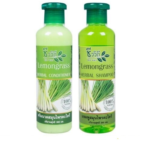 Bio Way Lemongrass Herbal Hair Shampoo & Conditioner Set (360ml+360ml)