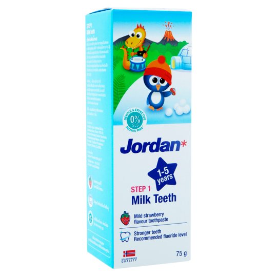 Jordan Milk Teeth 1-5 Years Soft Strawberry Flavor Toothpaste, 75g