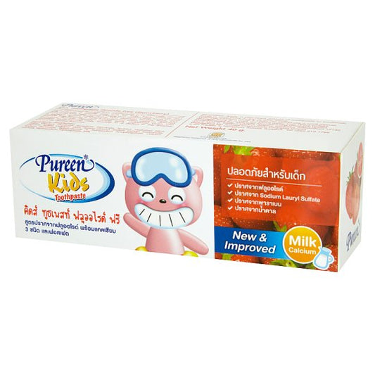 Pureen Kids Strawberry Flavoured Fluoride Free Toothpaste, 40g